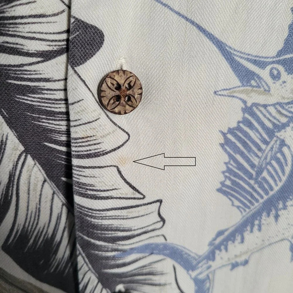 Caribbean Men’s Silk Blend Button Up Sailfish Hawaiian Shirt (Size: M) - Picture 16 of 16